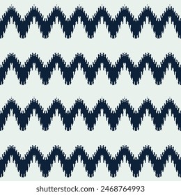 Diamond blue black zig zag drawing , Ethnicity botanical fashion colorful drawing beautiful textile ornamental ogee endless ornament seamless trendy endless pattern illustration stripe vector print 