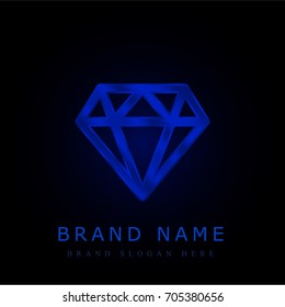 Diamond blue chromium metallic logo