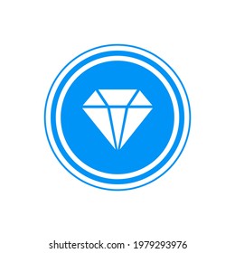 diamond in blue circle background icon