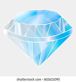 diamond blue crystal. Original element for design.