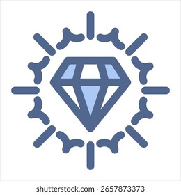 Ilustración vectorial de icono azul diamante