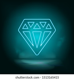 Diamond blue neon vector icon. Simple element illustration from map and navigation concept. Diamond blue neon vector icon. Real estate concept vector illustration.