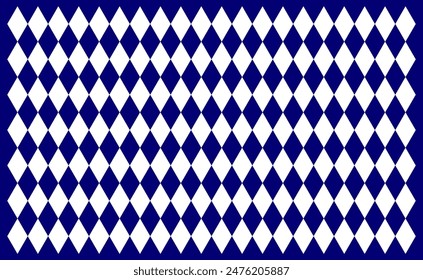 Diamond blue Pattern texture isolated, Bavarian Pattern diamond checkered flag vector illustration, October fest background, fabric pattern isolated. Gingham pattern.