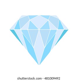Vector azul de diamante sobre fondo blanco. Ilustración geométrica aislada del objeto. Estilo Doodle. Ropa, impresión, diseño, icono, logotipo, afiche, textil, papel, tarjeta, invitación, vacaciones. Arte mágico de color, Eps10.