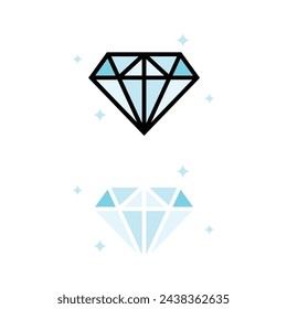 Diamond blue vektor icon simple