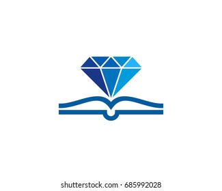 Diamond Book Icon Logo Design Element