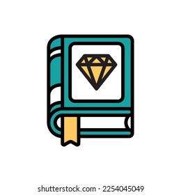 Diamond Book Icon Vector Illustration