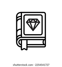 Diamond book Outline Icon Vector Illustration