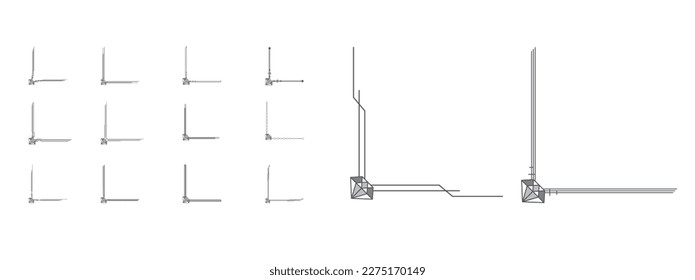 Vector de conjunto de elementos de diseño de bordes o esquinas de diamante