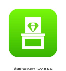 Diamond in box icon digital green for any design isolated on white vector illustration