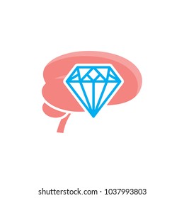 Diamond Brain Logo Icon Design