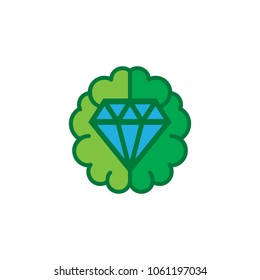 Diamond Brain Logo Icon Design