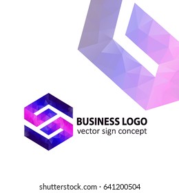 Diamond. Bright, colored Abstraction of a mandala with geometric figures of triangles on a white background. Low poly vector illustration