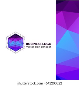 Diamond. Bright, colored Abstraction of a mandala with geometric figures of triangles on a white background. Low poly vector illustration