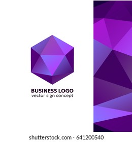 Diamond. Bright, colored Abstraction of a mandala with geometric figures of triangles on a white background. Low poly vector illustration