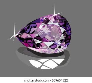 Diamond Brilliant vector isolation on grey background