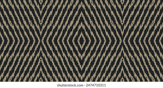 Diamante marrón negro zig zag mirror , Etnia botánica moda colorido dibujo hermoso textil ornamental ogee infinito ornamento sin fisuras moda patrón sin fin ilustración rayas Vector de impresión 