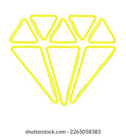 pincel de diamante sobre fondo blanco, ilustración vectorial.