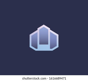 diamond building logo icon vector template design element