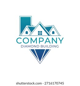 Diseño de Vector de construcción de diamantes que combina Elementos de diamantes, edificios y casas para crear un concepto visual fuerte y profesional. El diseño simboliza estabilidad, durabilidad, confianza y valor premium. Ideal para empresas inmobiliarias, desarrollo inmobiliario, servicios de construcción y proyectos de identidad corporativa. Limpio, moderno y totalmente escalable para aplicaciones de impresión y digitales.