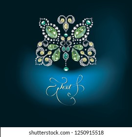 Diamond butterfly background, vector illustration