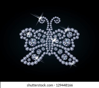 Diamond butterfly background, vector illustration