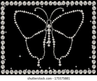 Diamond butterfly, vector illustration 