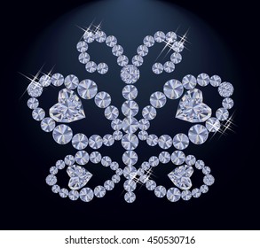 Diamond butterfly, vector illustration