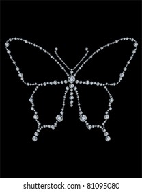 Diamond butterfly, vector illustration