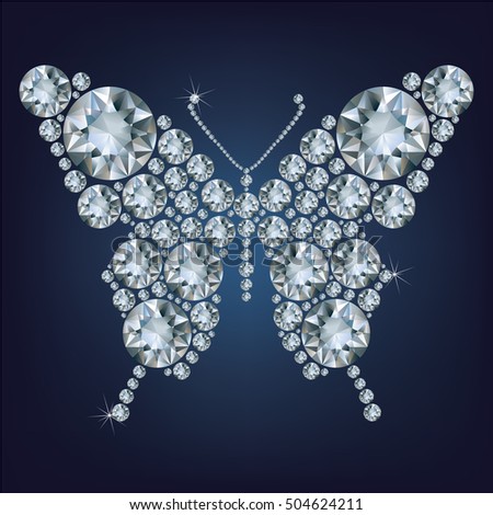 Diamond butterfly, vector illustration