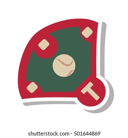 diamond camp baseball icon vector illustration design