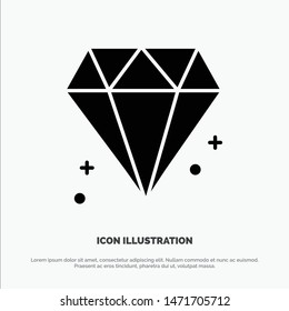 Diamond, Canada, Jewel solid Glyph Icon vector