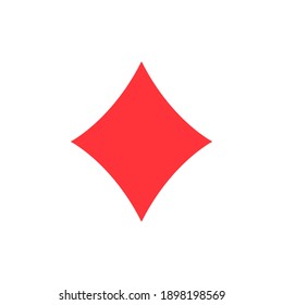 Diamond card icon. Casino symbol. Poker sign. Vector illustration isolated in white.