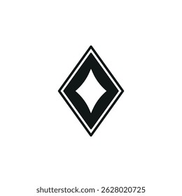 Diamond card suit icon. Simple diamond card suit icon for social media, app and web design. Vector illustration.