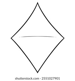 diamond card symbol illustration hand drawn outline Vector