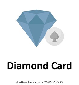 Icono del Vector de la tarjeta del diamante que puede modificar o editar fácilmente
