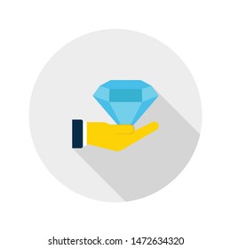 diamond care glyph flat vector icon