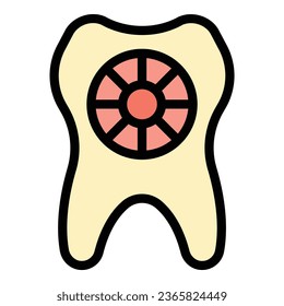 Diamond care icon outline vector. Healthy teeth. Glass lips color flat