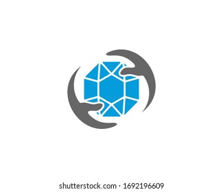Diamond care logo design vector template, Creative Diamond logo concept