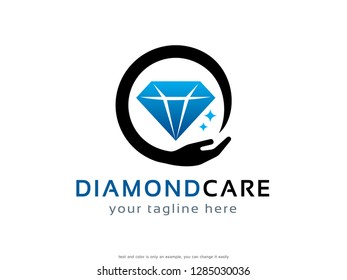 Diamond Care Logo Template Design Vector, Emblem, Concept Design, Creative Symbol, Icon