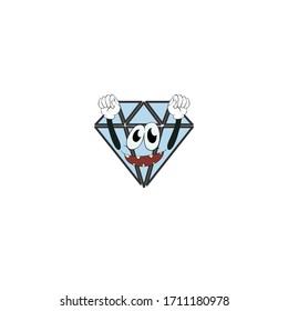 diamond cartoon characters design with expression. you can use for stickers, pins, mascot or patches