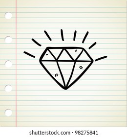 diamond cartoon in doodle style