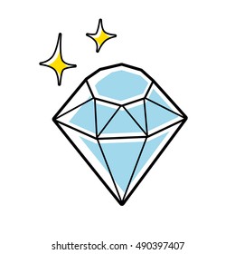 Diamond cartoon isolated.