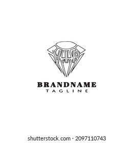 diamond cartoon logo icon design template black modern isolated vector