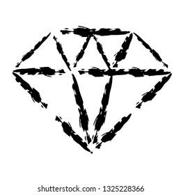 Diamond / cartoon vector and illustration, black and white, hand drawn, sketch style, isolated on white background