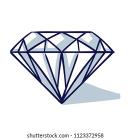 Diamond / Cartoon Vector And Illustration, Hand Drawn, Sketch Style, Isolated On White Background.