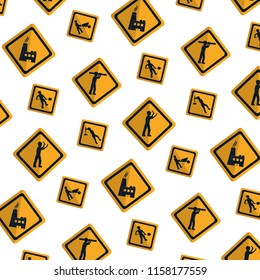 diamond caution emblem to industry maintenance background