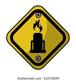 diamond caution sign icon