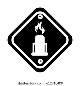 diamond caution sign icon