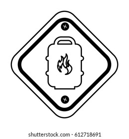diamond caution sign icon